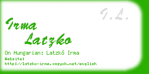 irma latzko business card